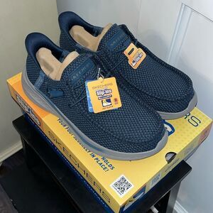 Skechers Blue Slade Dario Slip-On Sneakers Shoes Like Hey Dude Style 10 New NIB
